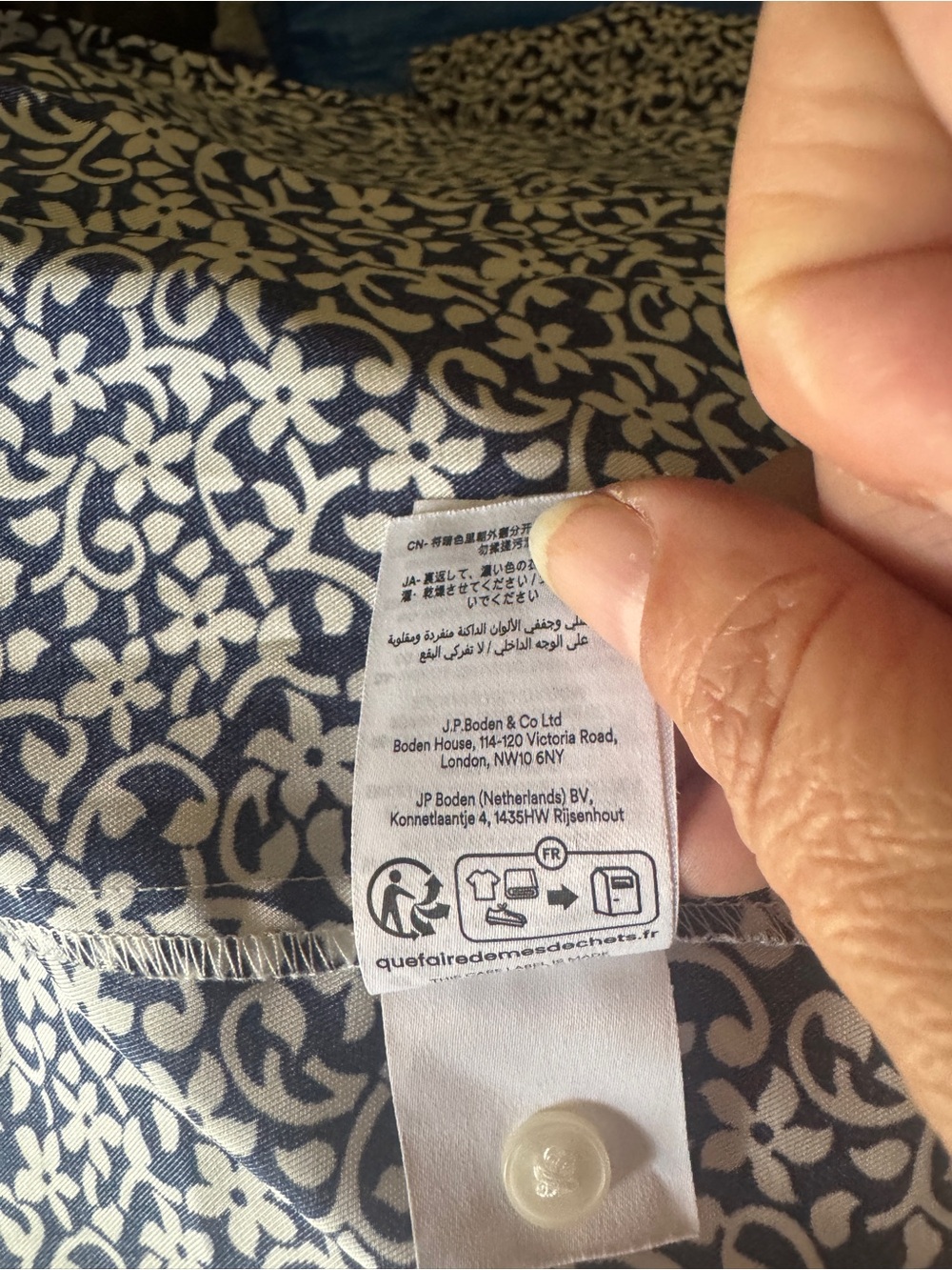 Boden Navy and White Floral Midi Shirt Dress - Picture 14 of 14